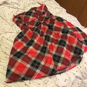 Read and black mini dress